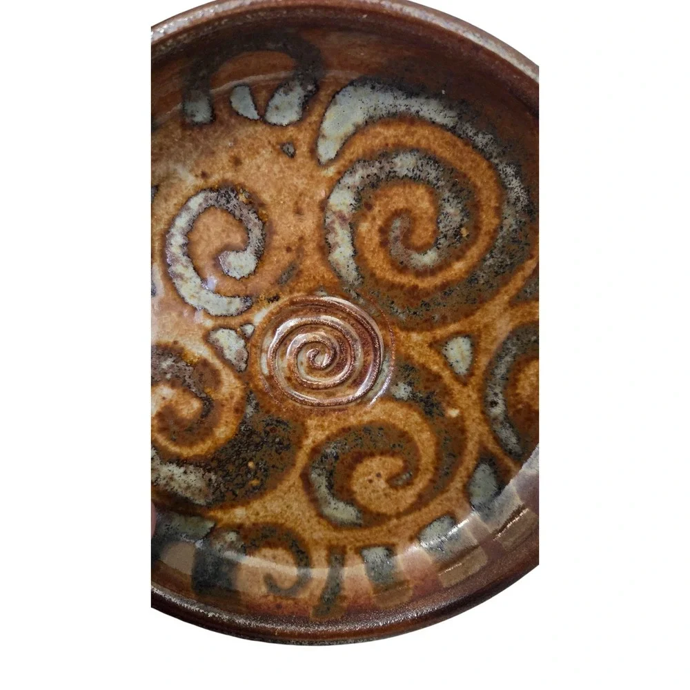 Studio Art Pottery Sarah Dudgeon‎ Garlic Grater Plate Wisconsin Handmade Swirl